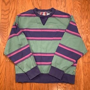Urban Outfitters Vintage Striped Green and Purple Men's Sweater